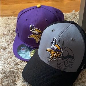Two Minnesota Vikings hats